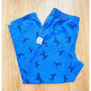 Life is Good Flannel Pajama Bottom Lounge Pants Large Dogs Logo Print Mens Blue